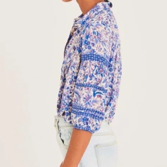 Ba&sh Paisley Blue and Purple Button-down - Picture 3 of 9